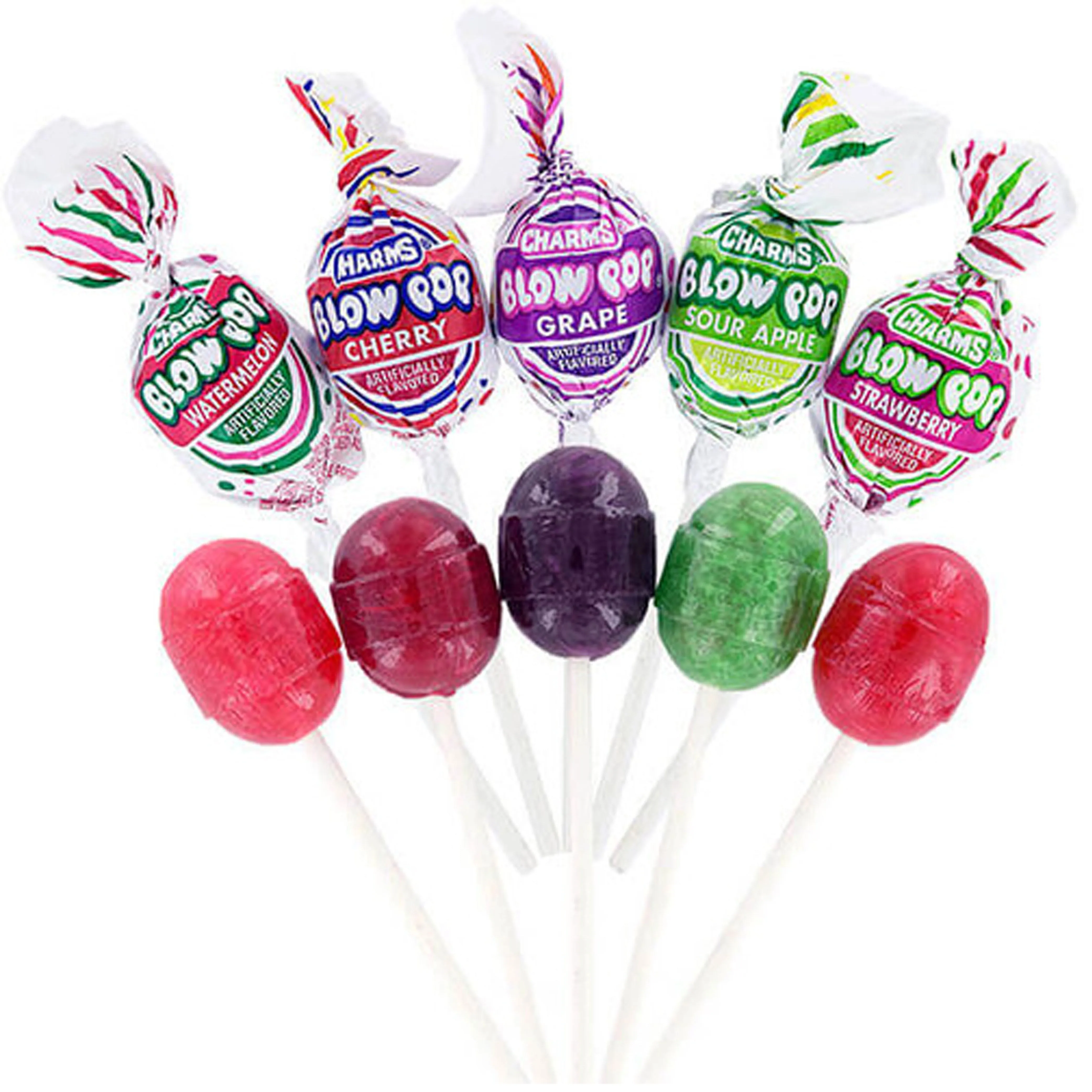100 Charms Blow Pop Lollipops Candy Sucker Assorted Fruit Flavor Bulk Bag Filler