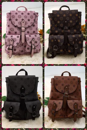 11-inch height pleather backpacks. Available in 4 colors.