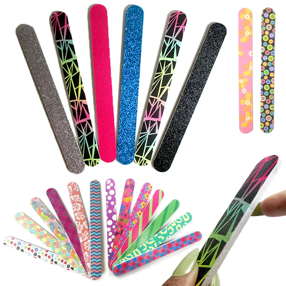 12 Double Sided Nail File Emery Board Manicure Pedicure Assorted Gift Set Design