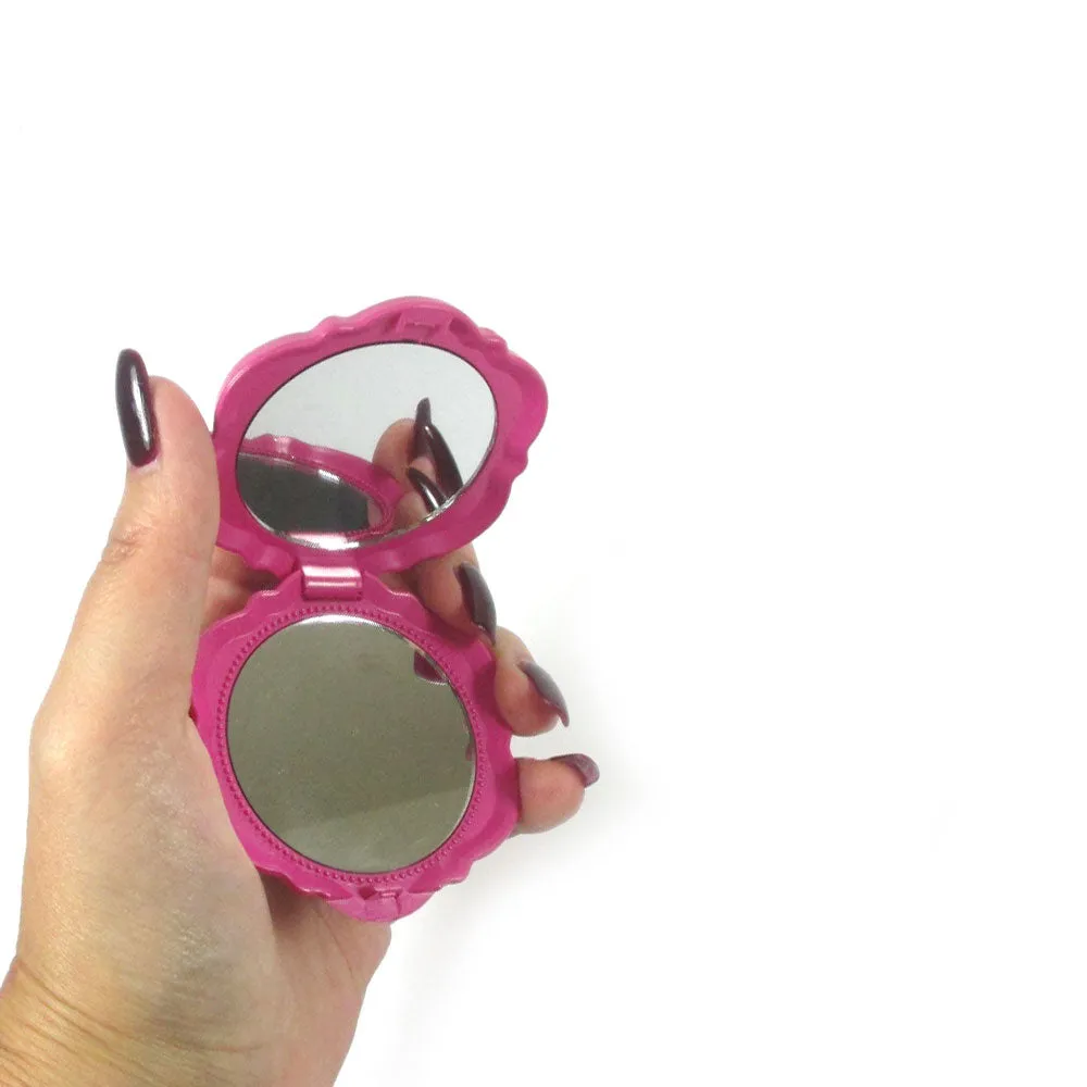 3 Set Compact Mirror Portable Pocket Rose Double Sided Folding Magnifying Makeup