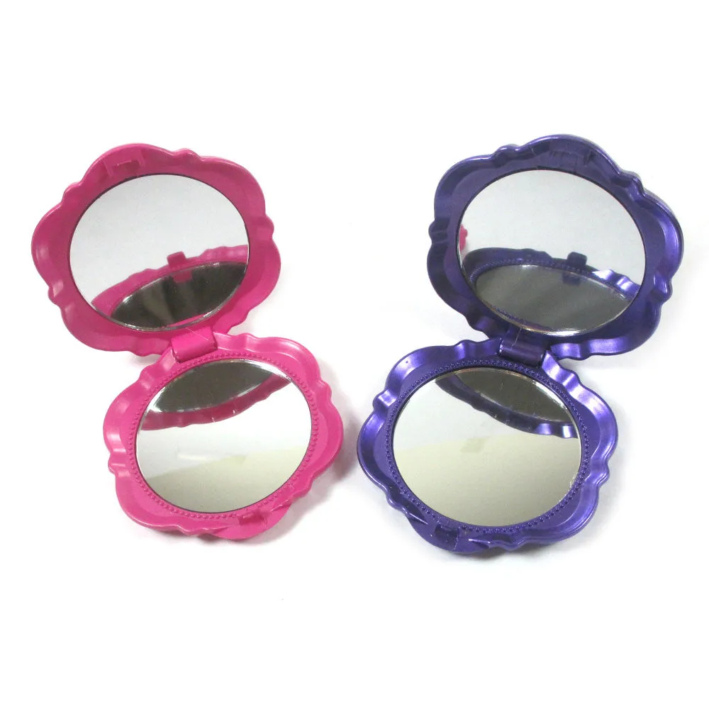 3 Set Compact Mirror Portable Pocket Rose Double Sided Folding Magnifying Makeup