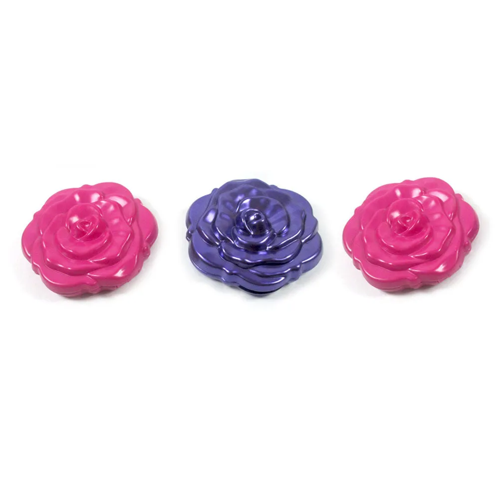 3 Set Compact Mirror Portable Pocket Rose Double Sided Folding Magnifying Makeup
