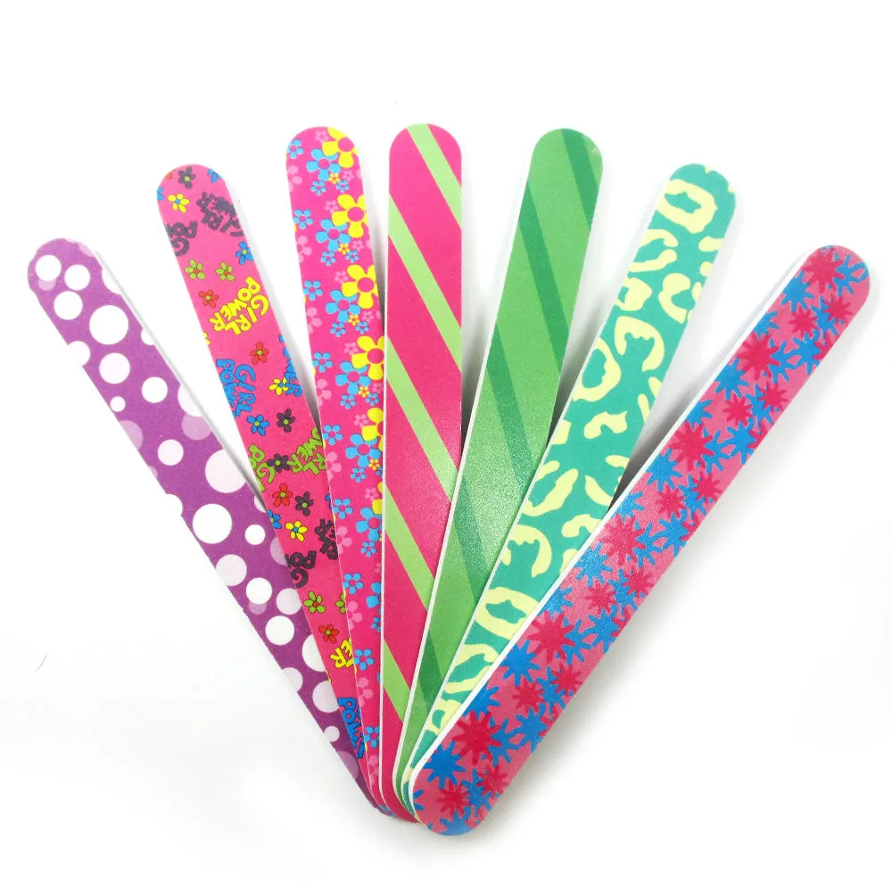 6 Double Sided Nail File Emery Board Manicure Pedicure Gift Set Design Lot New