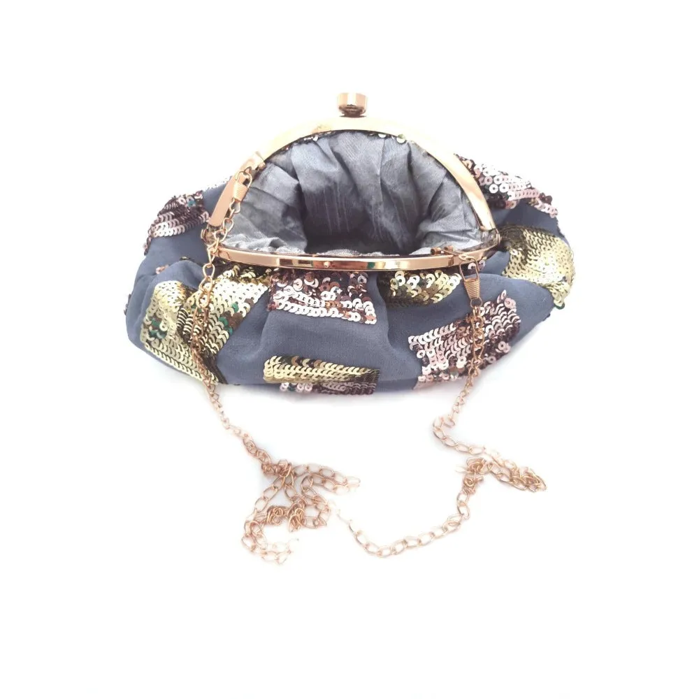 A Clutch Story Ablaze sequins Soft Pouch