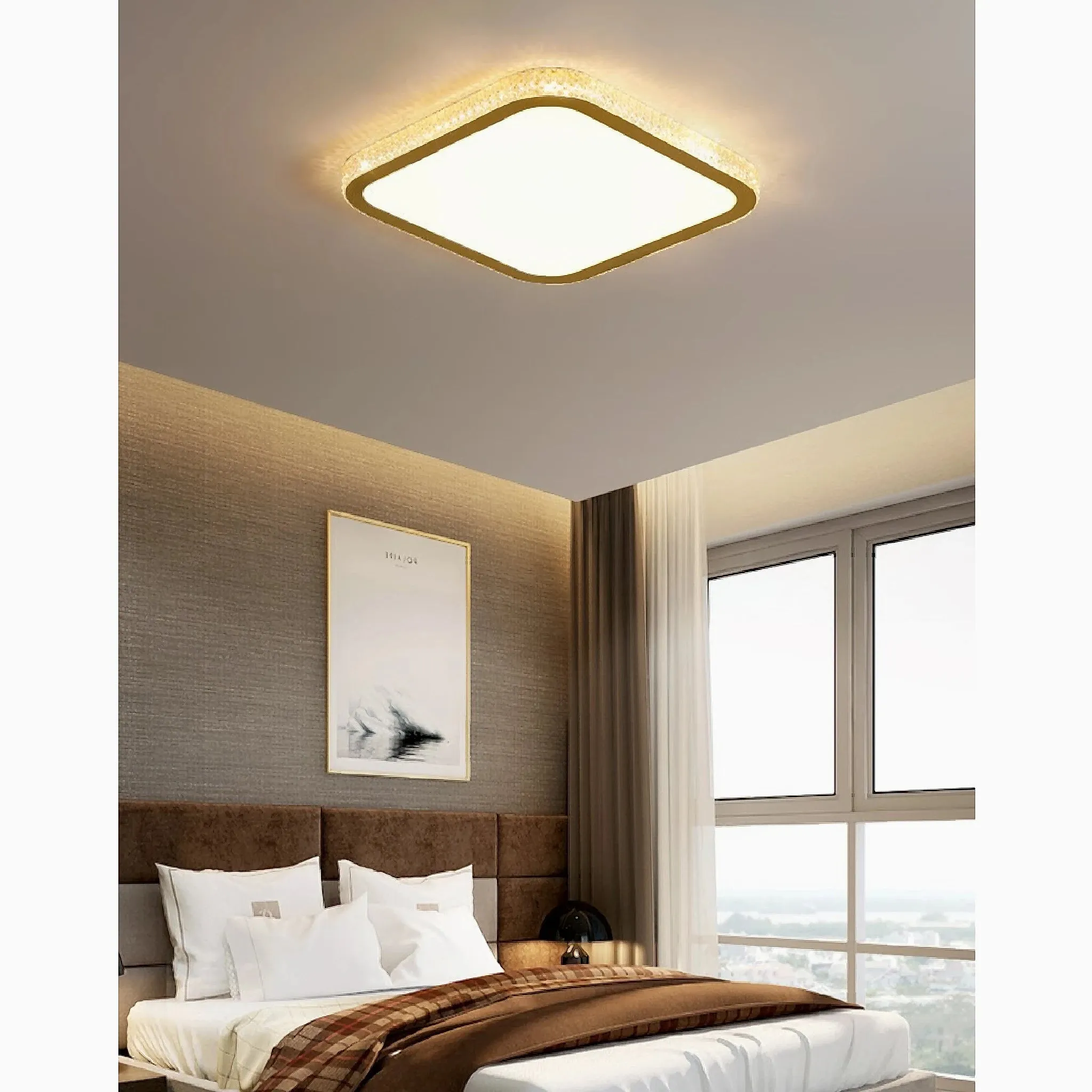 Abetone | Square Crystal LED Ceiling Light