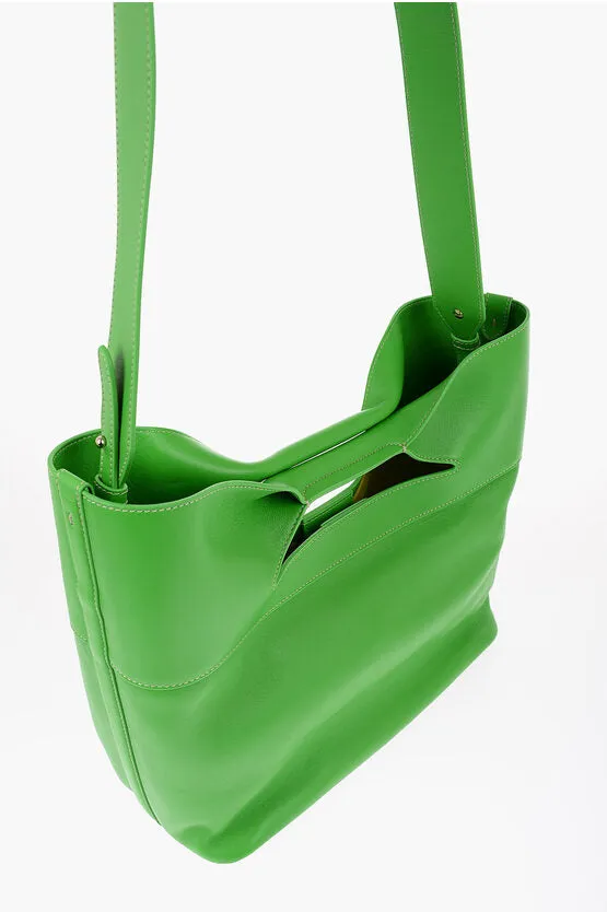 Alexander McQueen Solid Color Leather Handbag with Removable Shoulder Strap Unica One size