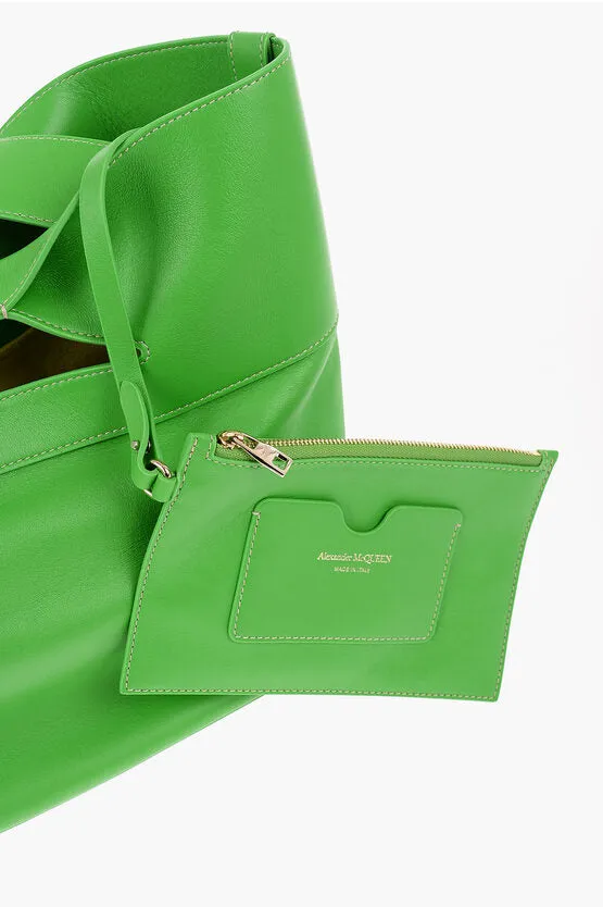 Alexander McQueen Solid Color Leather Handbag with Removable Shoulder Strap Unica One size