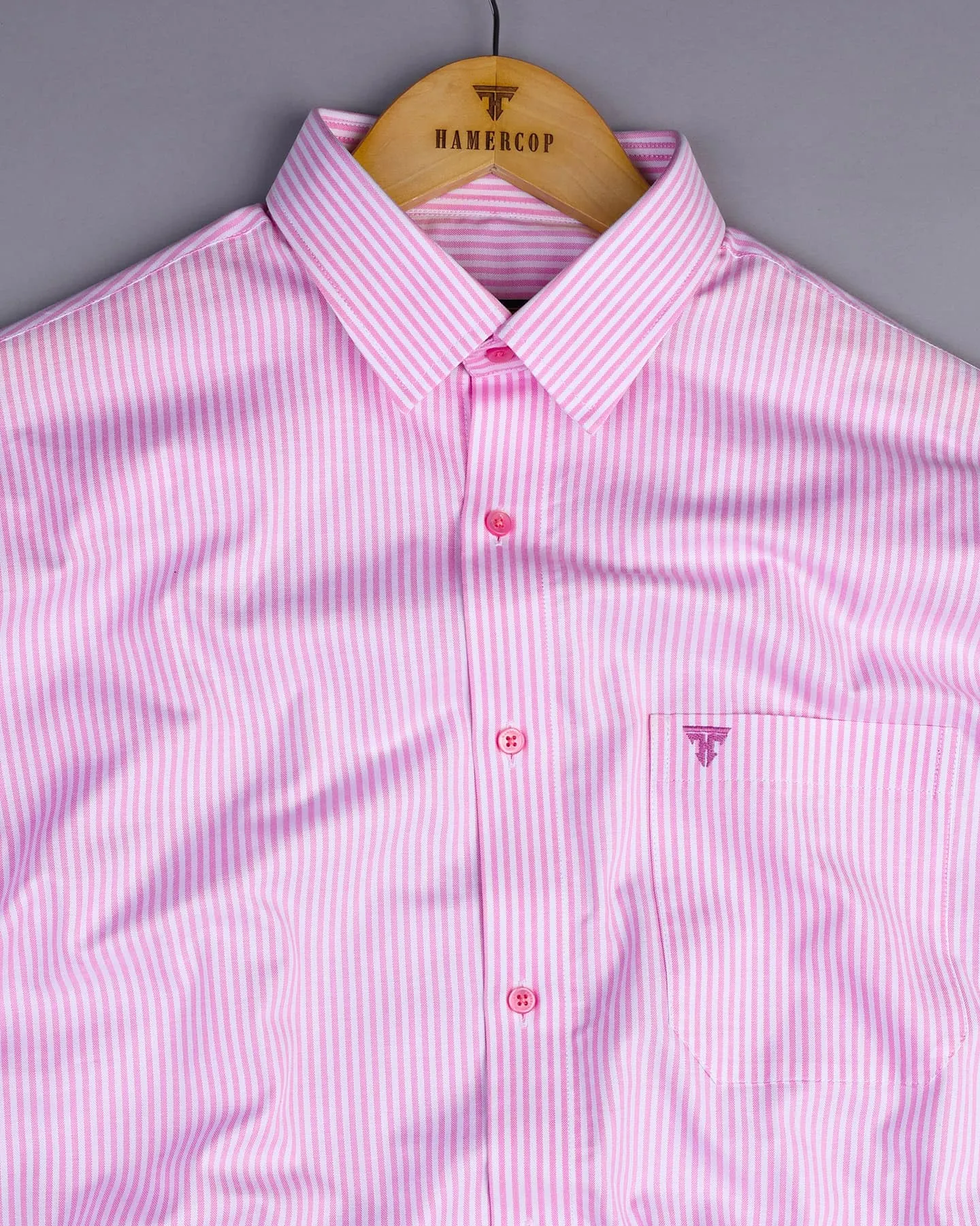 Belladon Pink Bengal Stripe Oxford Cotton Shirt