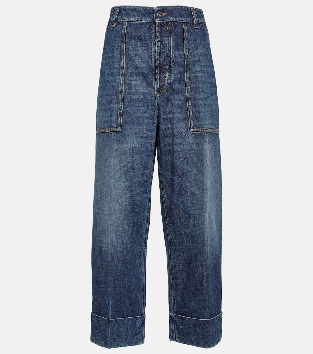 Bottega Veneta High Rise Wide Leg Jeans, Blue