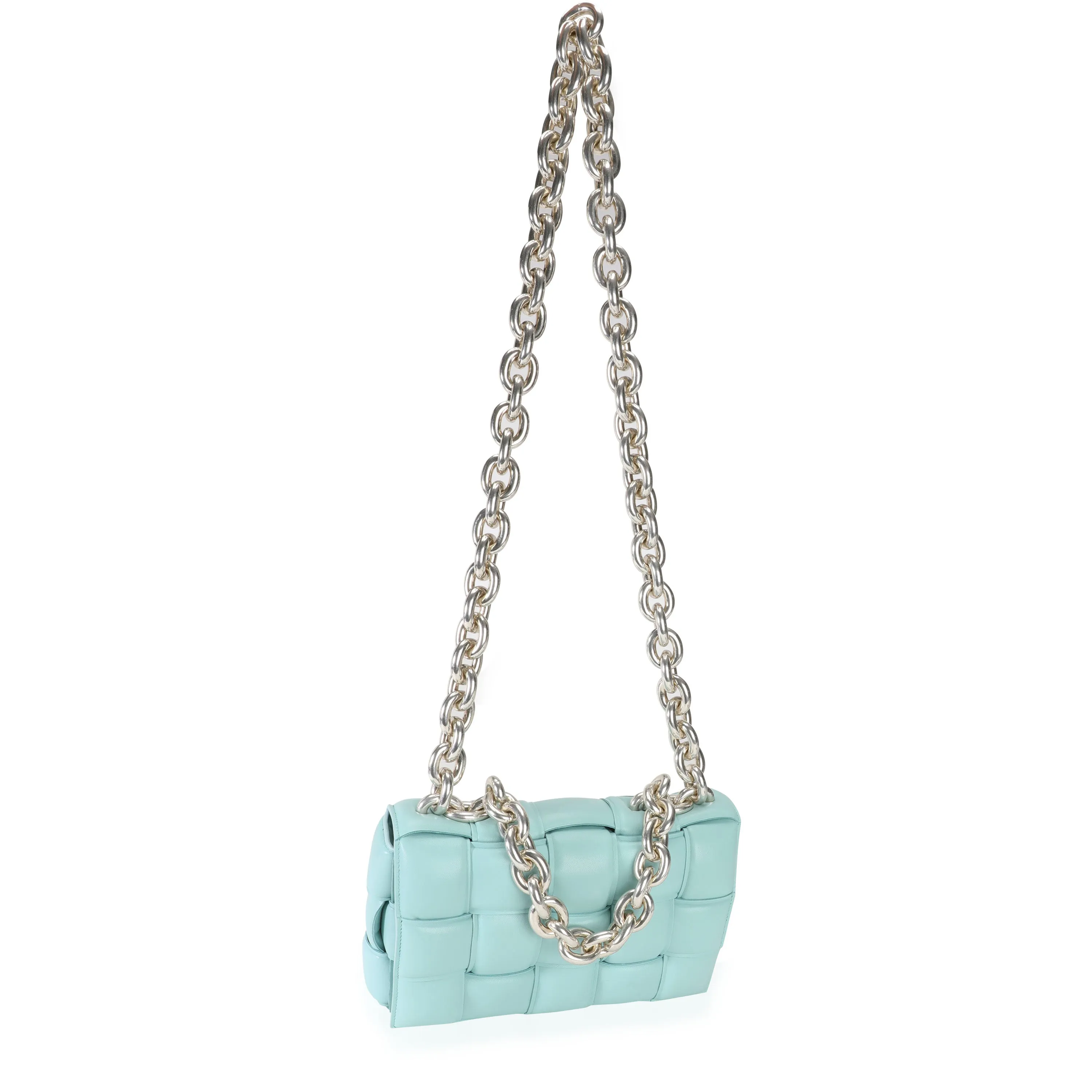 Bottega Veneta Spearmint Maxi Intrecciato Leather Chain Cassette Bag