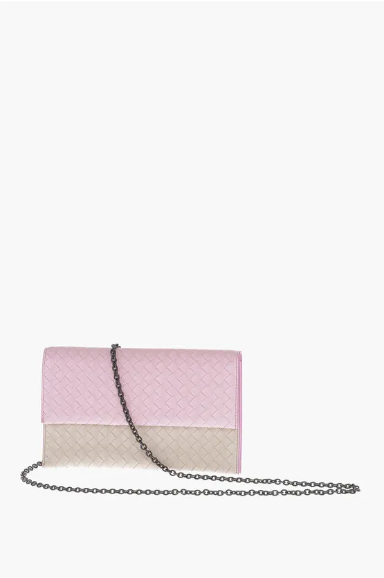 Bottega Veneta Woven Leather Clutch with Removable Sholder Strap Unica One size