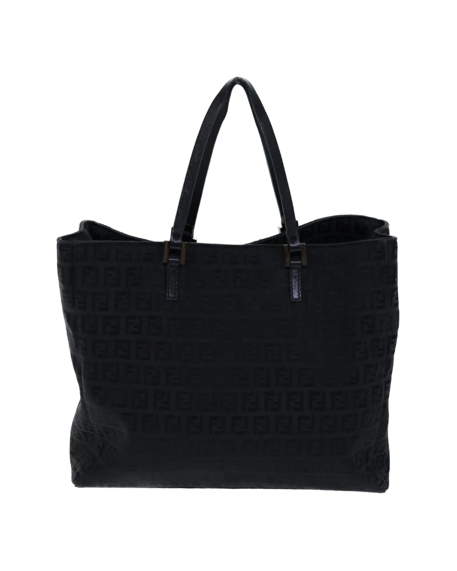 Canvas Hand Bag with Zucchino Pattern in Black