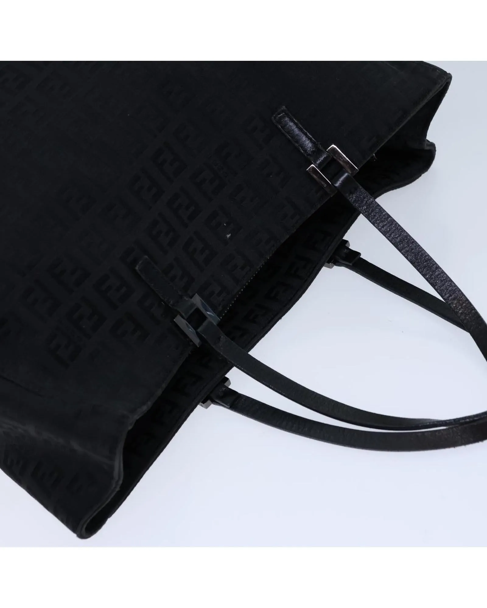 Canvas Hand Bag with Zucchino Pattern in Black