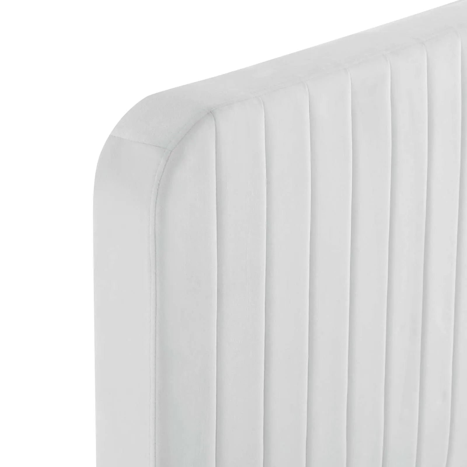 Celine Channel Tufted Performance Velvet Queen Platform Bed White MOD-6334-WHI