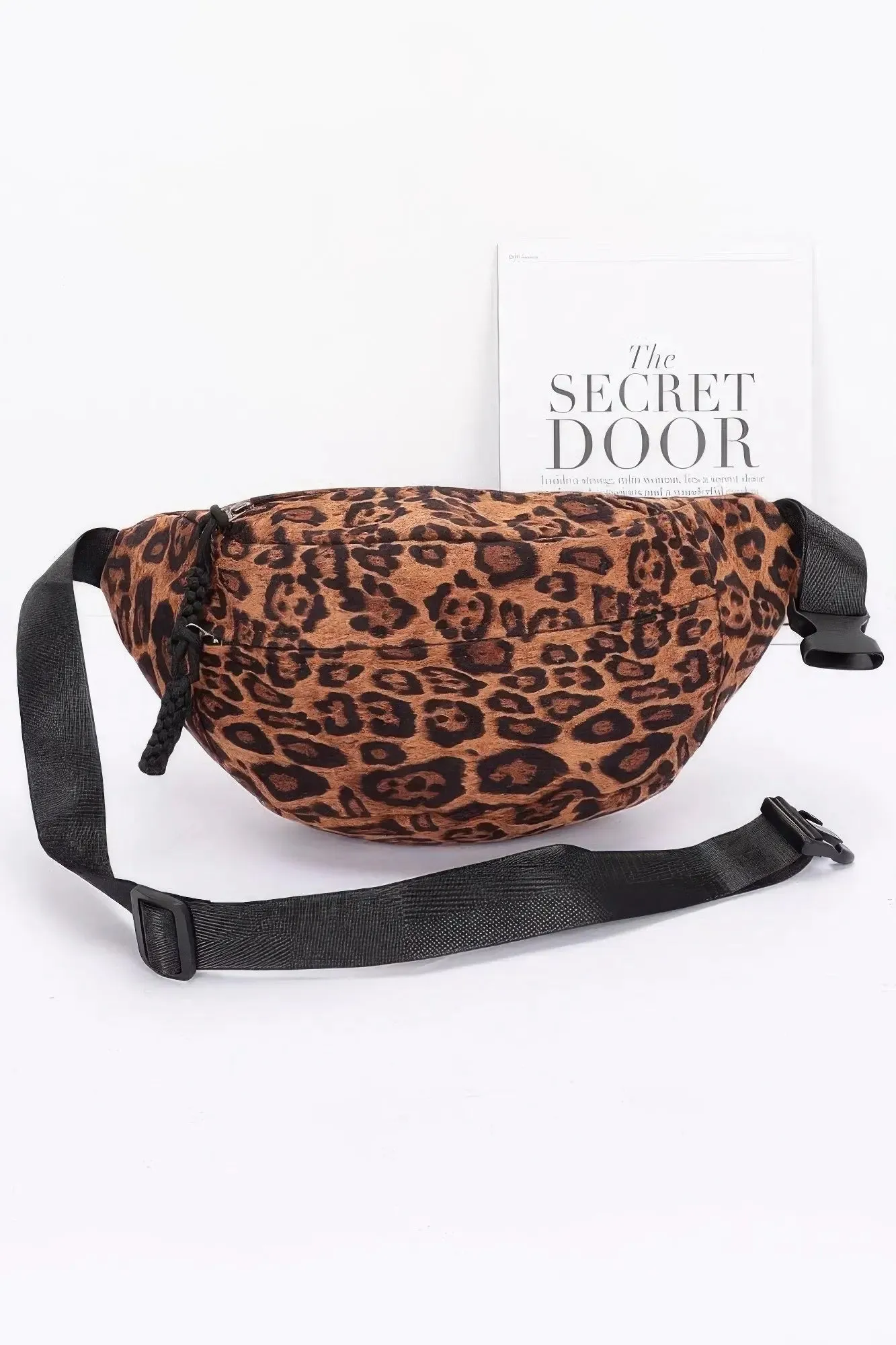 Faux Suede Leo Crossbody Bag