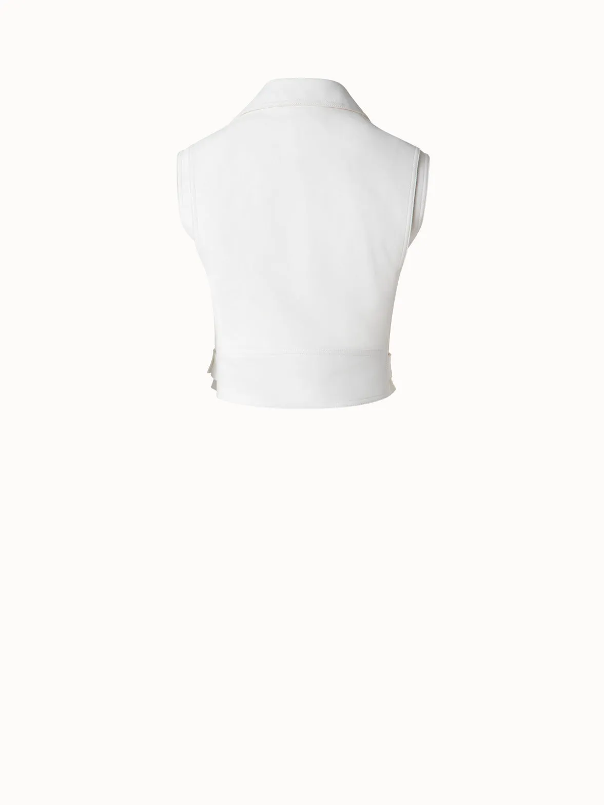 Fitted Biker Style Leather Gilet
