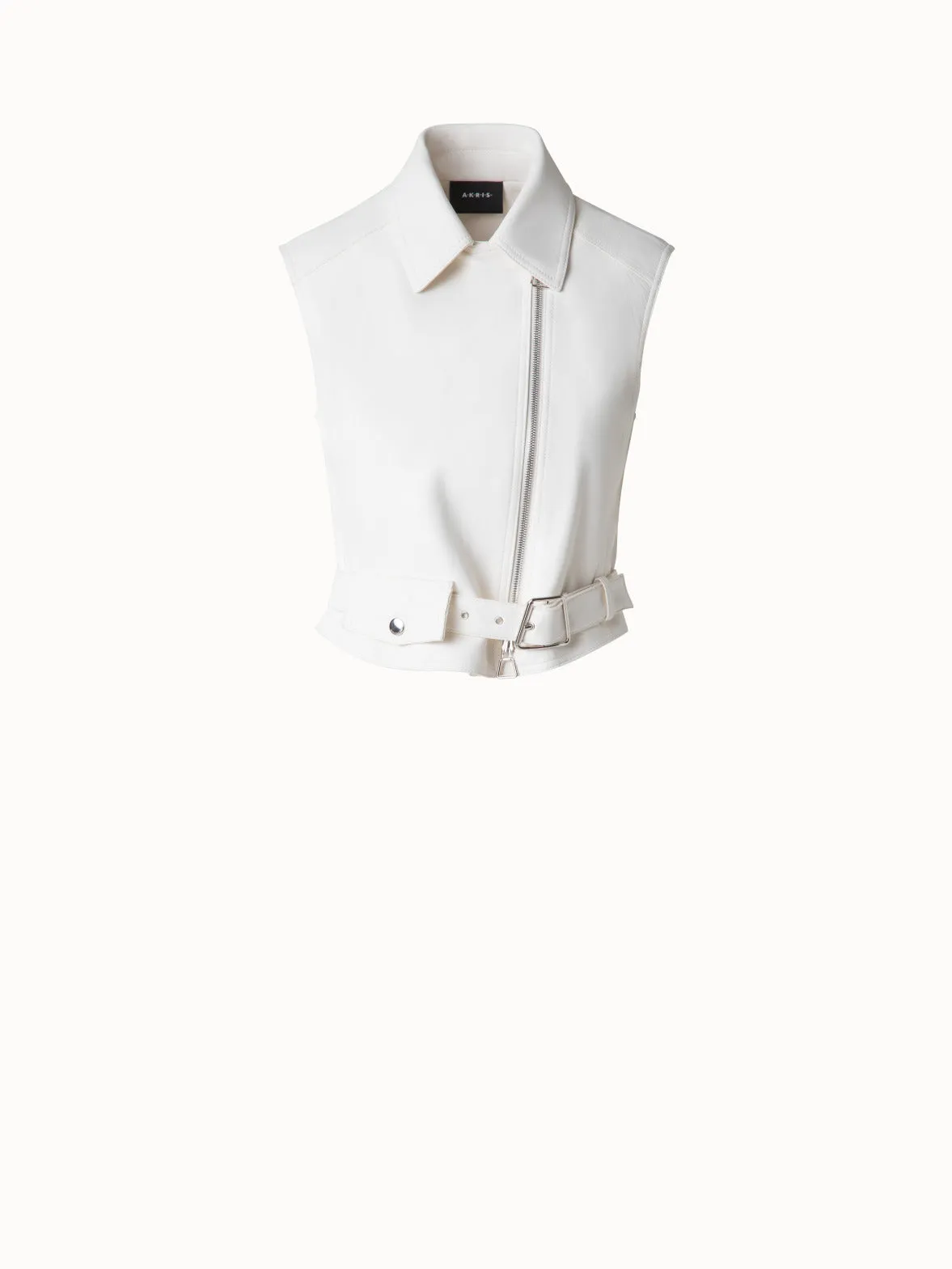 Fitted Biker Style Leather Gilet