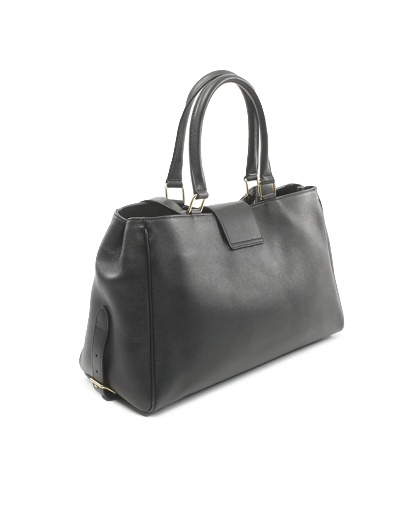 Medium Supple Calfskin Satchel with Detachable Strap