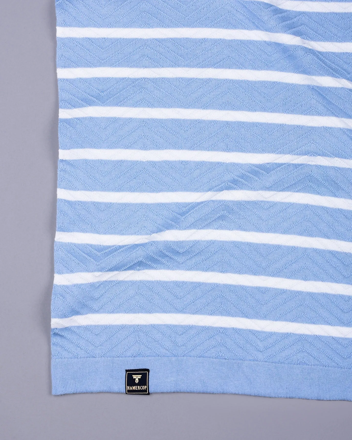 Parasail Ice Blue Knitted Cotton T-Shirt