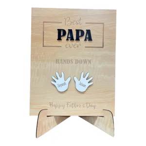 Personalized Wooden Father's Day Frame - Hands Down