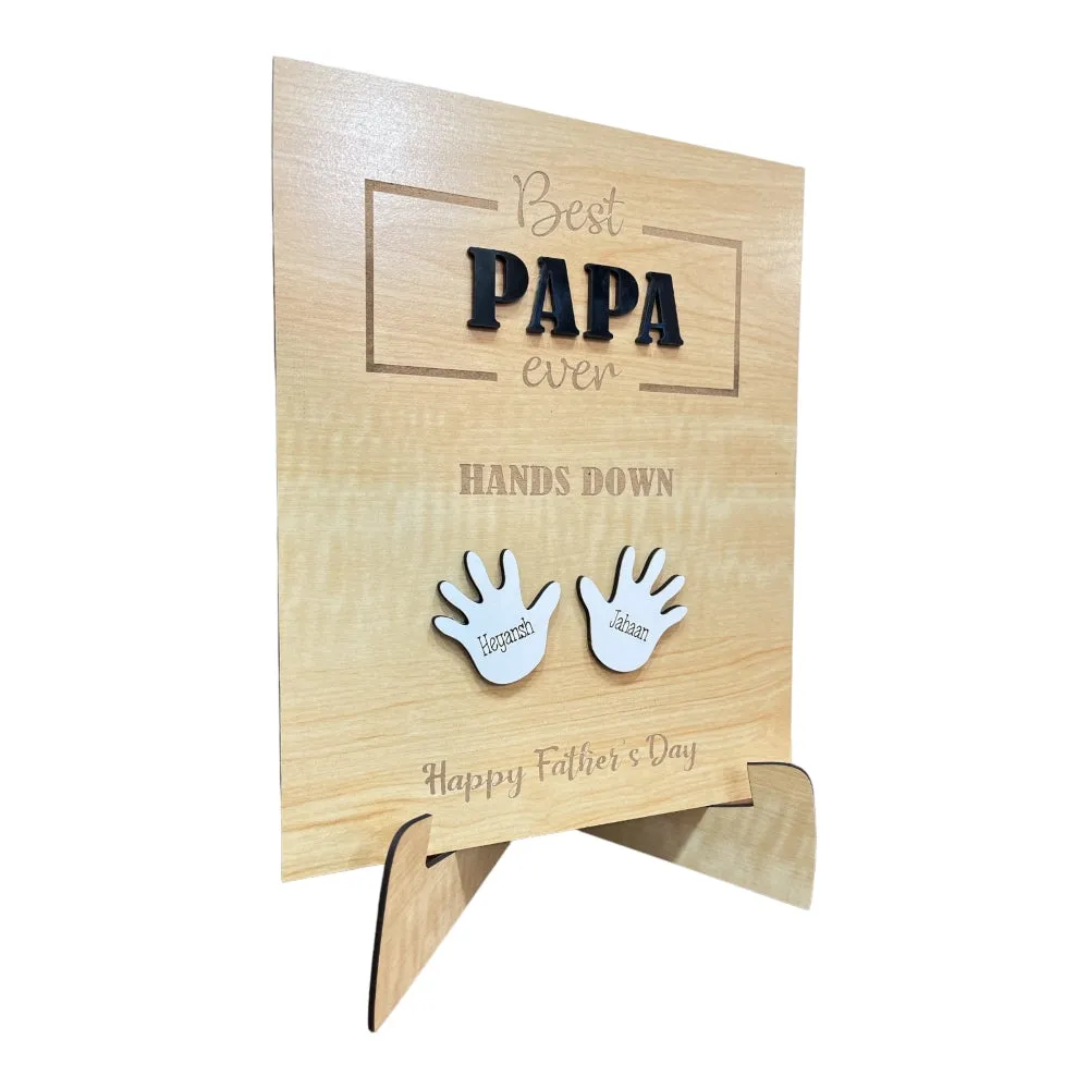 Personalized Wooden Father's Day Frame - Hands Down