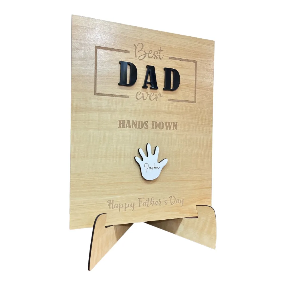 Personalized Wooden Father's Day Frame - Hands Down