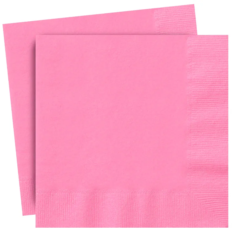 Plain Rose Pink Party Napkins